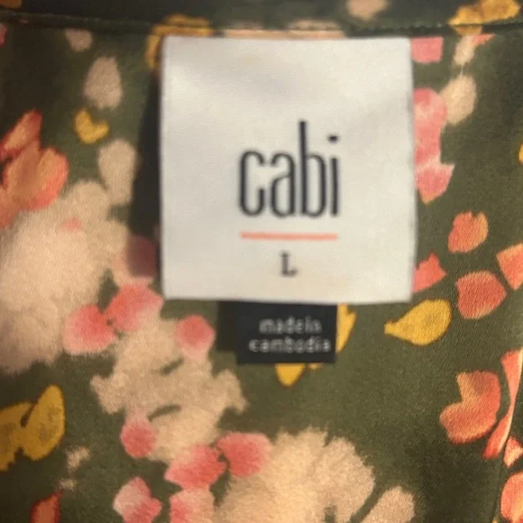 Cabi flashbulb top size large Floral Sleeveless Blouse button down style # 4741 - Picture 5 of 11